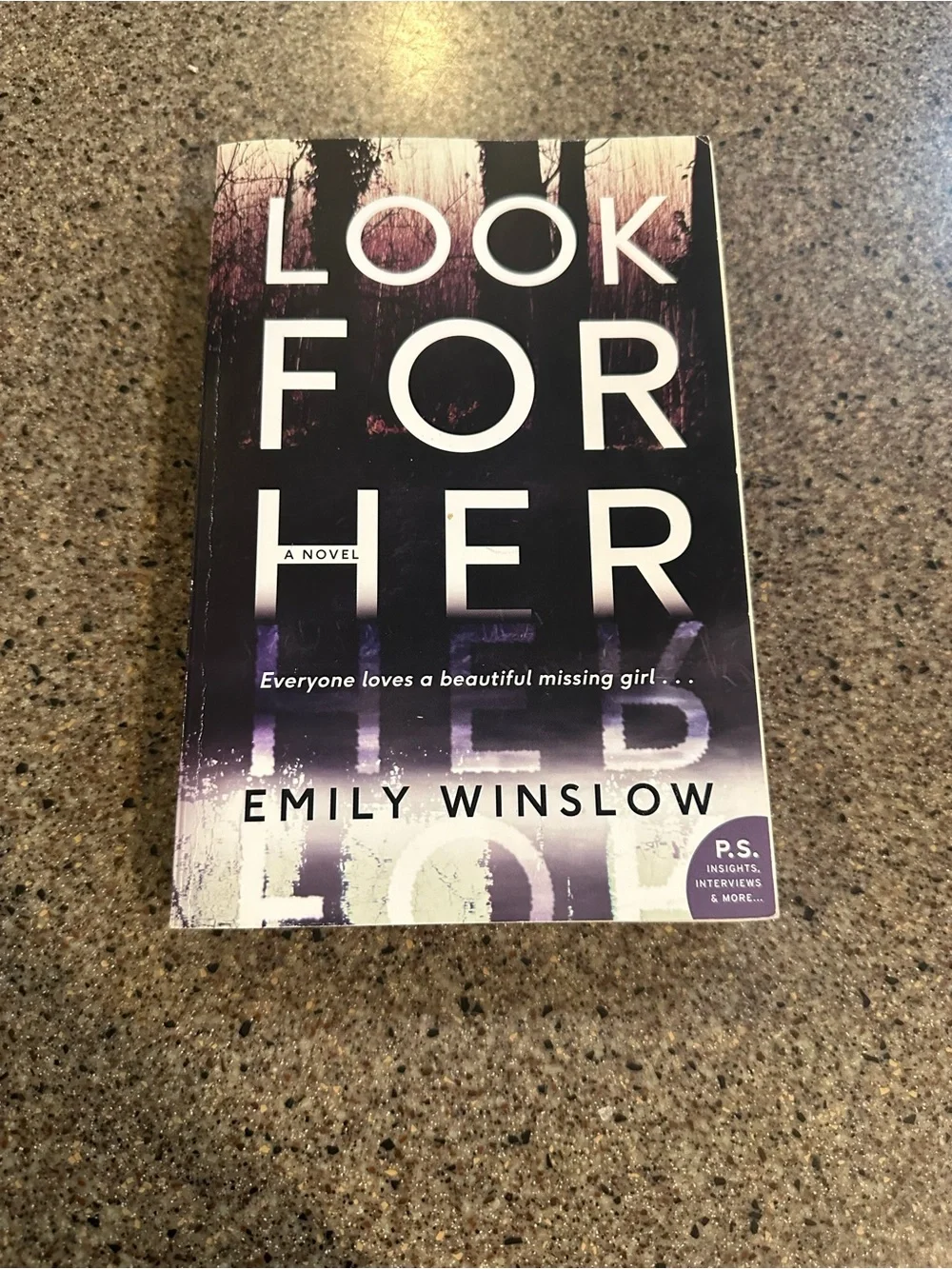 Look for Her by Emily Winslow - Purple & Black Paperback Novel